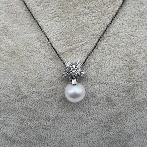 Elegant Sterling Silver Aurora Edison Pearl Pendant Necklace